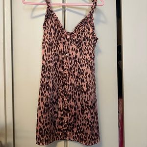 Dolls Kill Pink Cheetah Leopard Dress Blue Blush